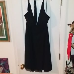 black, halter style dress